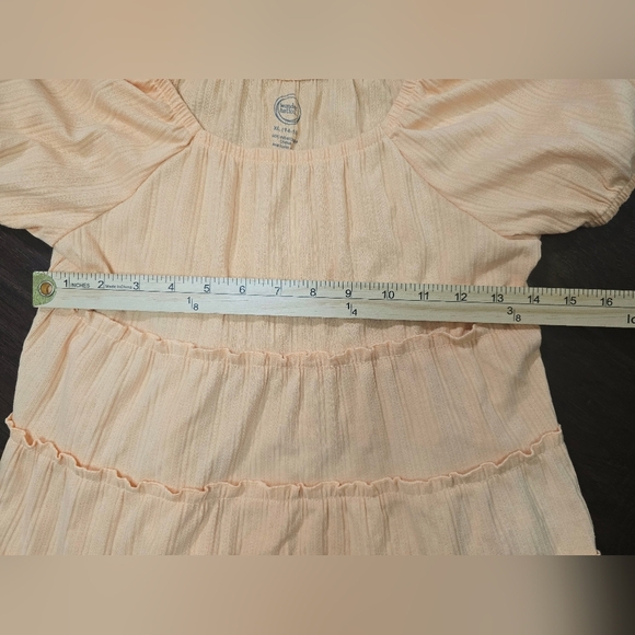 Wonder Nation Girls Tiered Flowy Babydoll Top Peach Orange XL - Picture 4 of 8